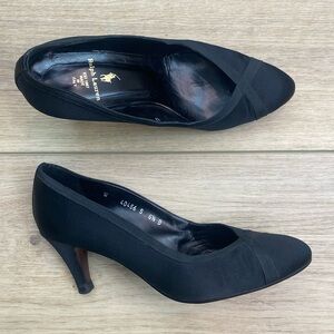 Ralph Lauren Collection Black Satin Pumps Twee‎ Classic Minimalist Quiet